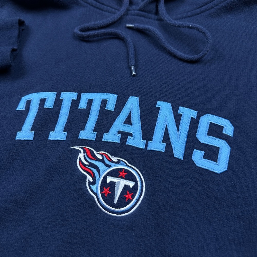 NFL Tennessee Titans Hoodie Navy Blue Embroidered Pullover Sweatshirt Mens XL - Picture 2 of 7